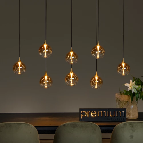 Lucide GISELA - Pendelleuchten - LED Dim. - 8x3,9W 2700K - Amber | Premium - Atmosphäre 1
